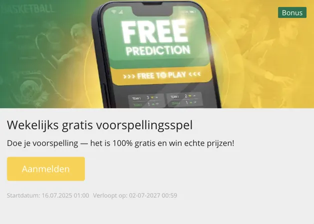 Wekelijks gratis voorspellingsspel